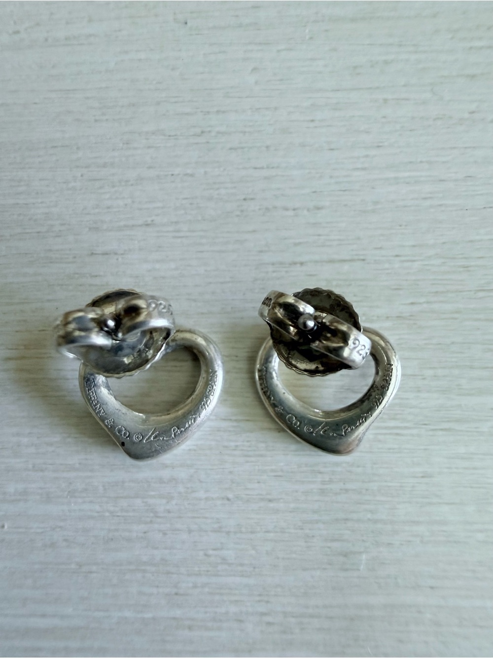 ✨ Tiffany & Co. Sterling Silver Elsa Peretti Open Heart Earrings Gift 11mm ✨ - Picture 9 of 14
